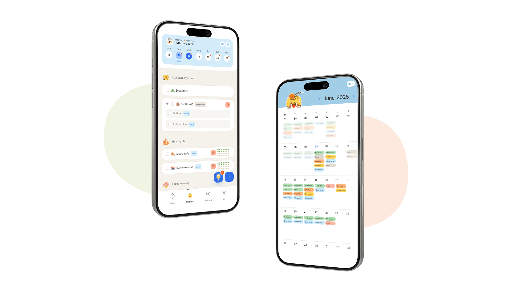 Monthly schedule view